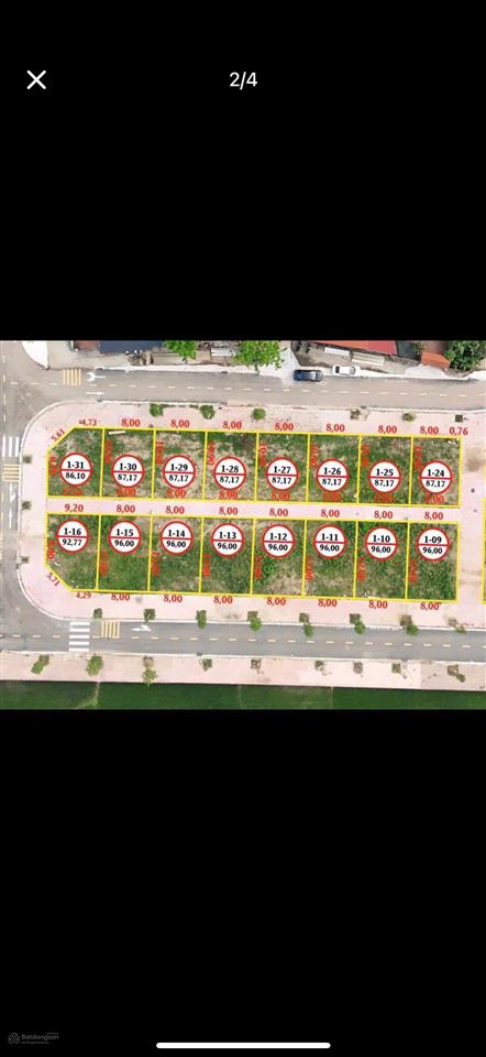 Lô góc xẻ khe 5ty2 mt 6,5m kđg hoàng xá yên lãng. giáp chân cầu hồng hà