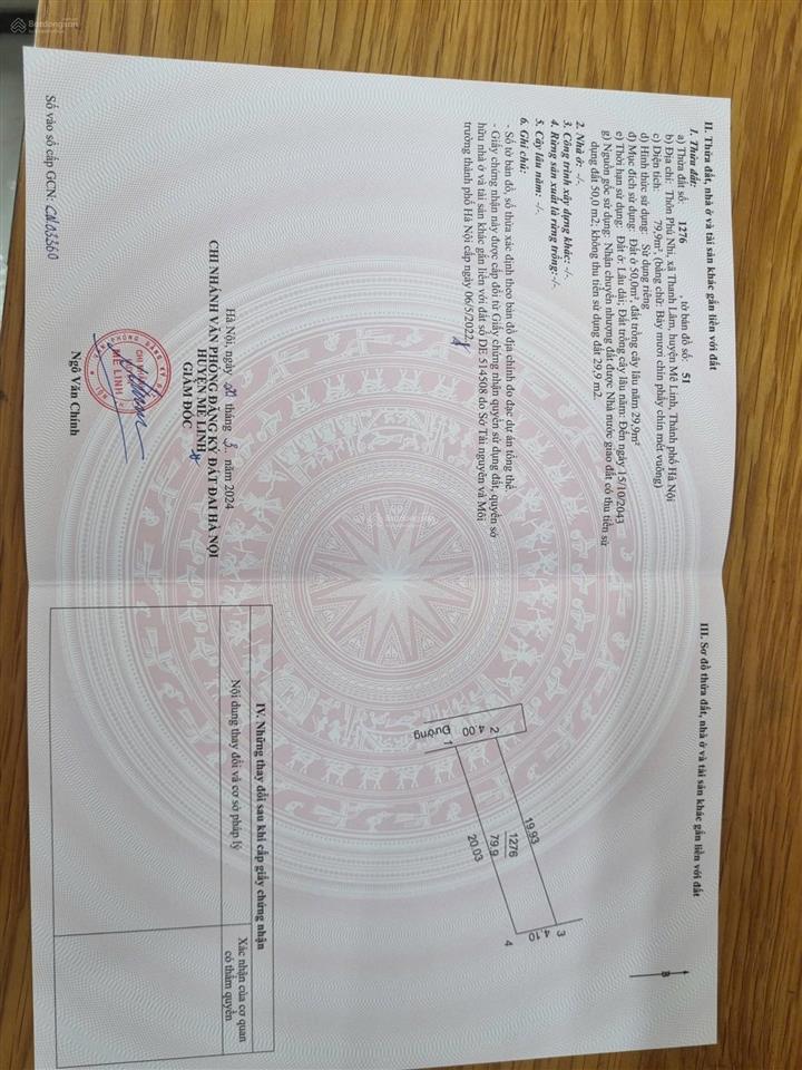 2ty4 có ngay 79,9m tại phú nhi  quang minh  hn
