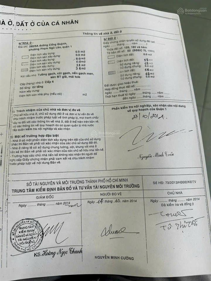 Nhà q1  cống quỳnh số 282/5a, dtsd 32m2, 2 tỷ lẻ 50 triệu tl khách thiện chí