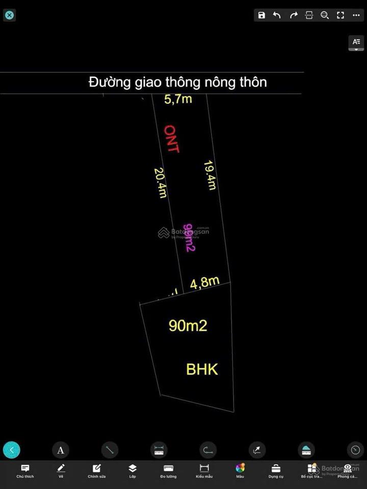 180m2 đất thổ + vườn (100m2 thổ cư +80m2 hnk) đường xe hơi thông chỉ 1tỷ250