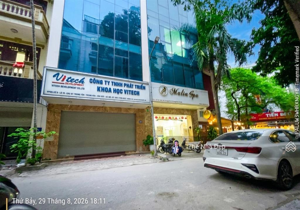 Hạ 6 tỷ bán tòa văn phòng trung kính to 82m/87m2 ô tô tránh vỉa hè kd vp/spa/pk 7t, mt 6m thang máy