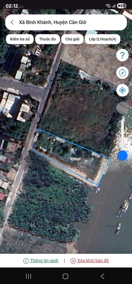 Đất view sông tắc tây đen đường bà xán, xã bình khánh, cần giờ, hcm