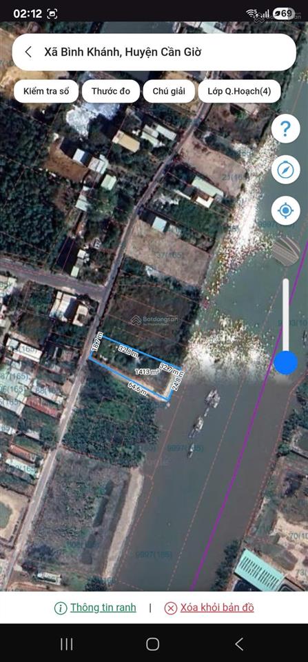 Đất view sông tắc tây đen đường bà xán, xã bình khánh, cần giờ, hcm