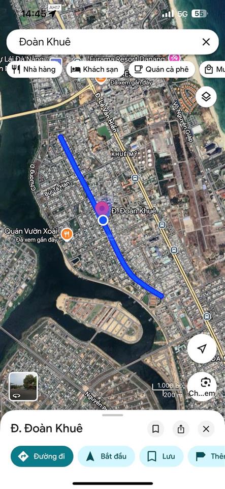 Chào bán lô mt đoàn khuê  nam việt á  dt 125m2  xây căn hộ , viila , cực đẹp
