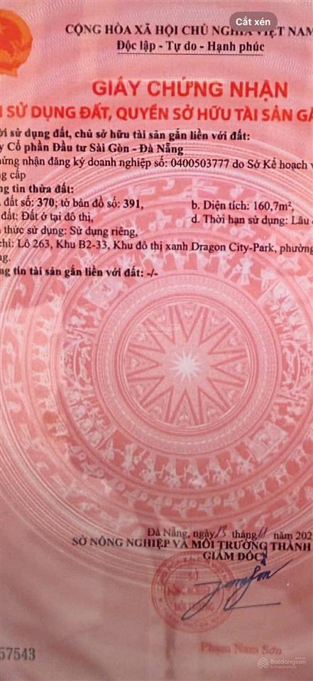 Bán đất nền dự án the lumia danang, 12 tỷ vnd, 321.7m2, ở phường hòa hiệp nam, đà nẵng
