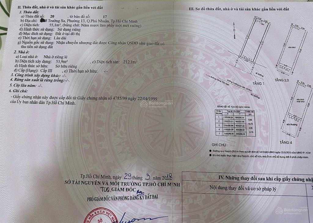 Bán nhà mặt phố đẹp xuất sắc tại 1388, trường sa, phú nhuận, 21,5 tỷ, 54m2