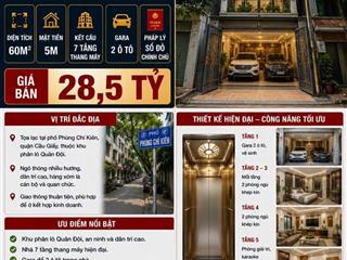 PHÂN LÔ PHÙNG CHÍ KIÊN - CẦU GIẤY 60M² - 7 TẦNG THANG MÁY - GARA 2 Ô TÔ - FULL NỘI THẤT -