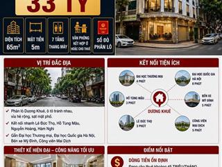 BÁN TÒA NHÀ PHÂN LÔ DƯƠNG KHUÊ - CẦU GIẤY - 65M² - 7 TẦNG - THANG MÁY - 33 TỶ