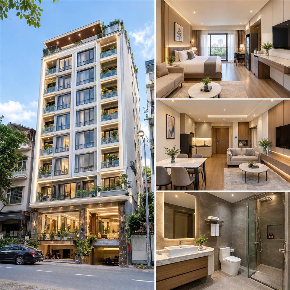 BÁN TÒA NHÀ HOÀNG HOA THÁM – BĐ – 296M² – MT 8,5M – 8 TẦNG – Ô TÔ TRÁNH - 52 CĂN HỘ –