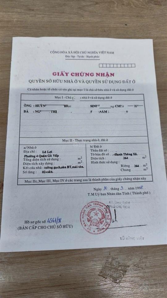 Mặt tiền đường lê lợi, 264m2, 2 tầng bán chỉ 26,5 tỷ. vị trí vip gò vấp.