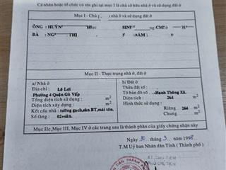 Mặt tiền đường lê lợi, 264m2, 2 tầng bán chỉ 26,5 tỷ. vị trí vip gò vấp.