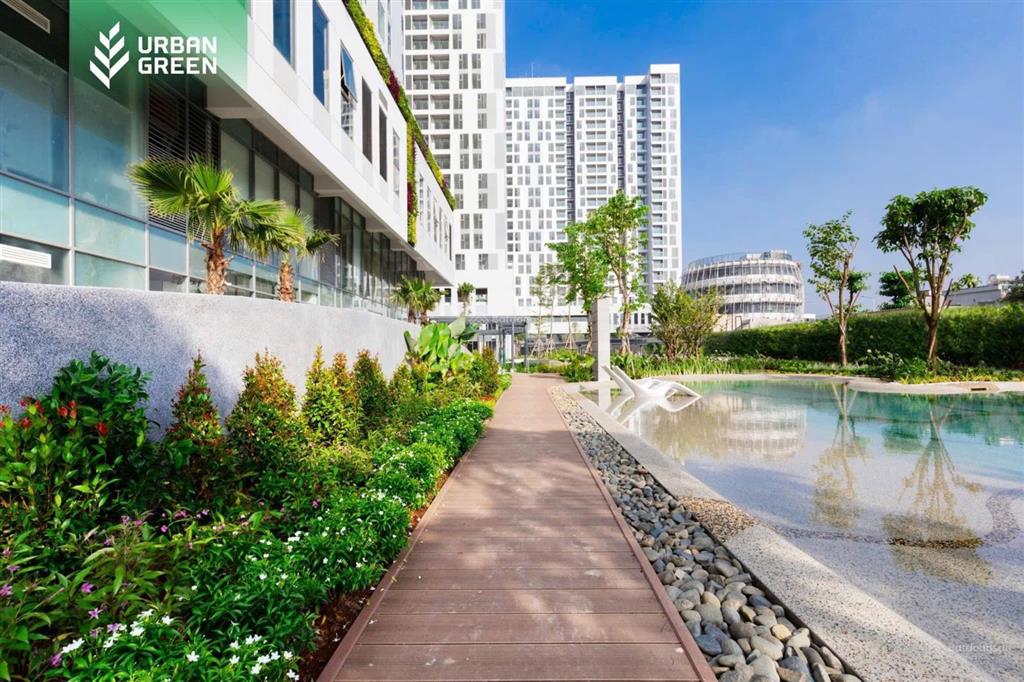 Cho thuê ch urban green| 2pn 65m2| giá 11 triệu| nt cơ bản| view hồ bơi| hướng đn mát mẻ