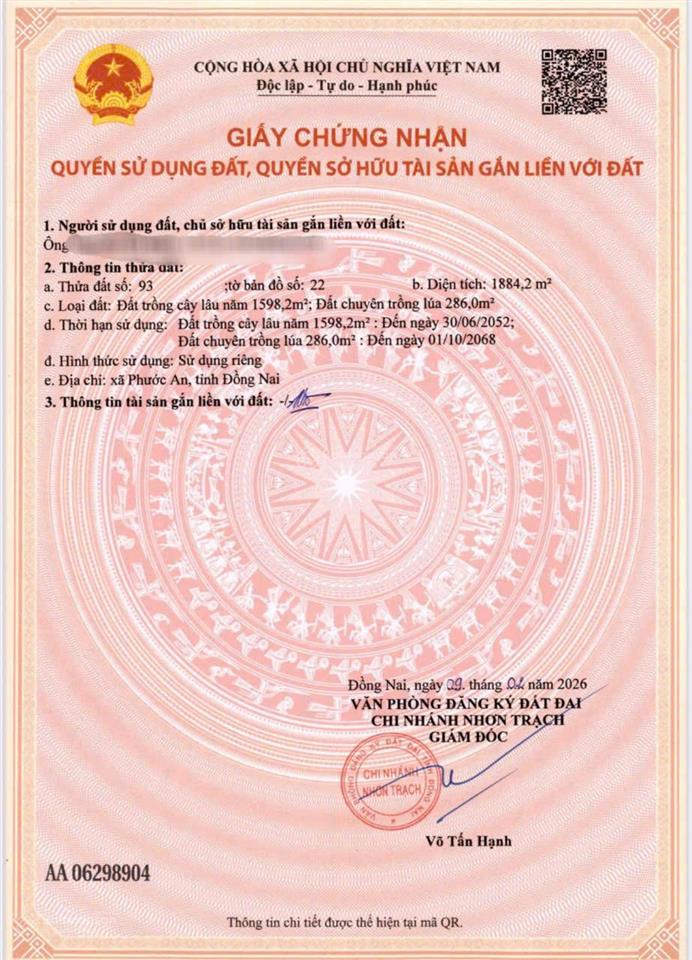 Bán gấp đất gần đường lê hồng phong, nhơn trạch giá rẻ