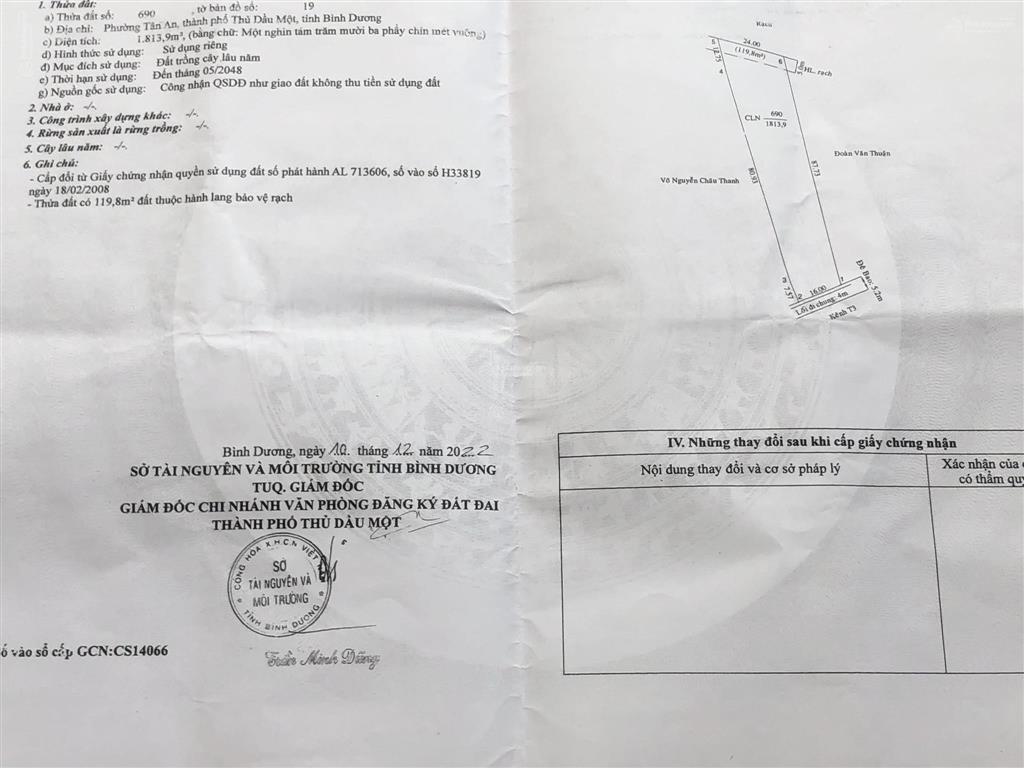 Chính chủ bán đất 2.588m2 (sẵn 700m thổ cư) full măng cụt chôm chôm