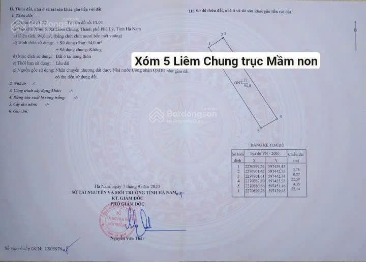 Bán đất, liêm chung, diện tích 187m2 mặt đường 10m, tiềm năng