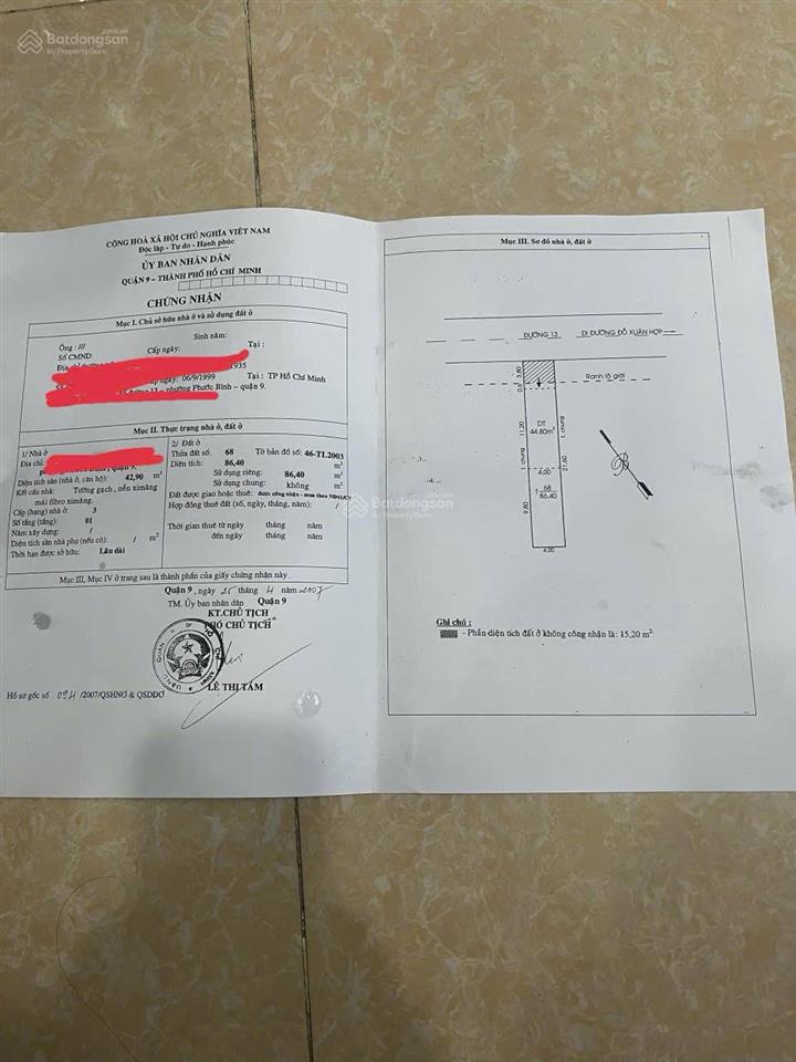 Cần bán căn nhà ở đường 13 phước bình