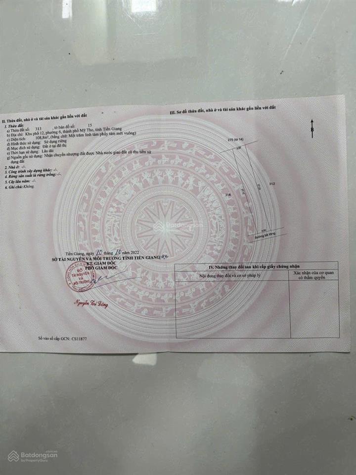 Bán đất tại phường 6, mỹ tho, tiền giang, 25 triệu, 108.8 m2, đẹp, nhiều tiện ích hot!