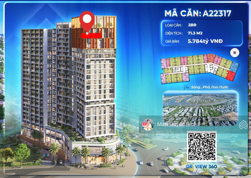 Căn 2pn tầng cao đẳng cấp nhất toà a2, view biển, thành phố trong tầm mắt. full chiết khấu bán hàng