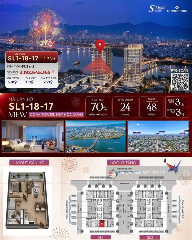 Em bích srt bán căn 1br, giá tốt, giỏ hàng cđt+, tầng cao, phù hợp cho khách mua để ở thật.