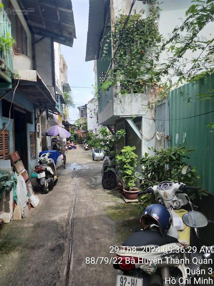 Đất ở đường hẻm 3m ở kv trung tâm quận 3, cách đường chính rạch bùng binh 20m
