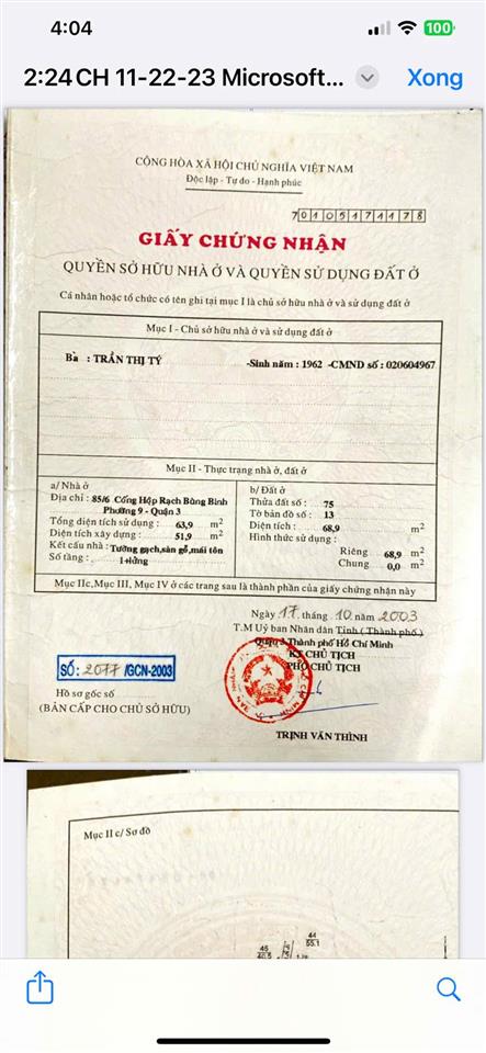 Đất ở đường hẻm 3m ở kv trung tâm quận 3, cách đường chính rạch bùng binh 20m