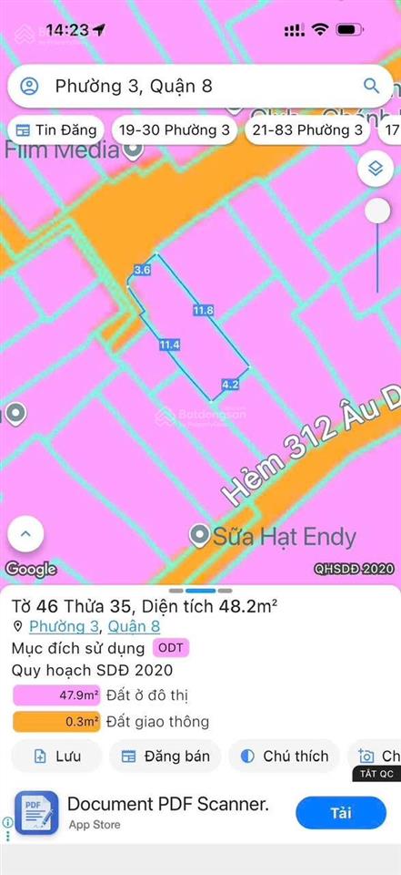 Bán nhà hẻm 6mét đường âu dương lân
