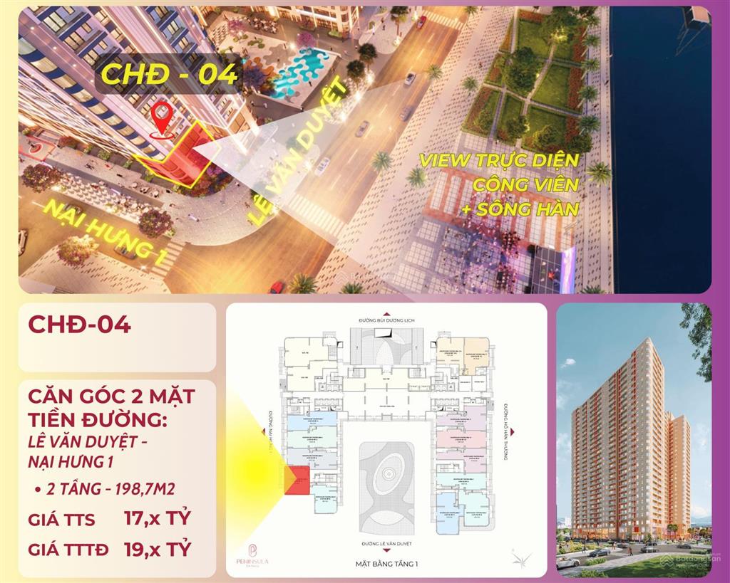 S. house 200m2 2t phù hợp kinh doanh cafe view sông hàn + bến du thuyền / thu về từ 70  120tr/th