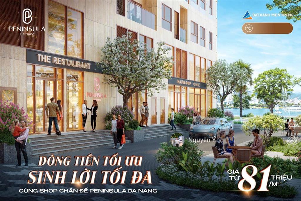 Bán căn hộ đế tòa peninsula căn góc 2 tầng 2 mặt tiền, 273.5m², sơn trà, đà nẵng