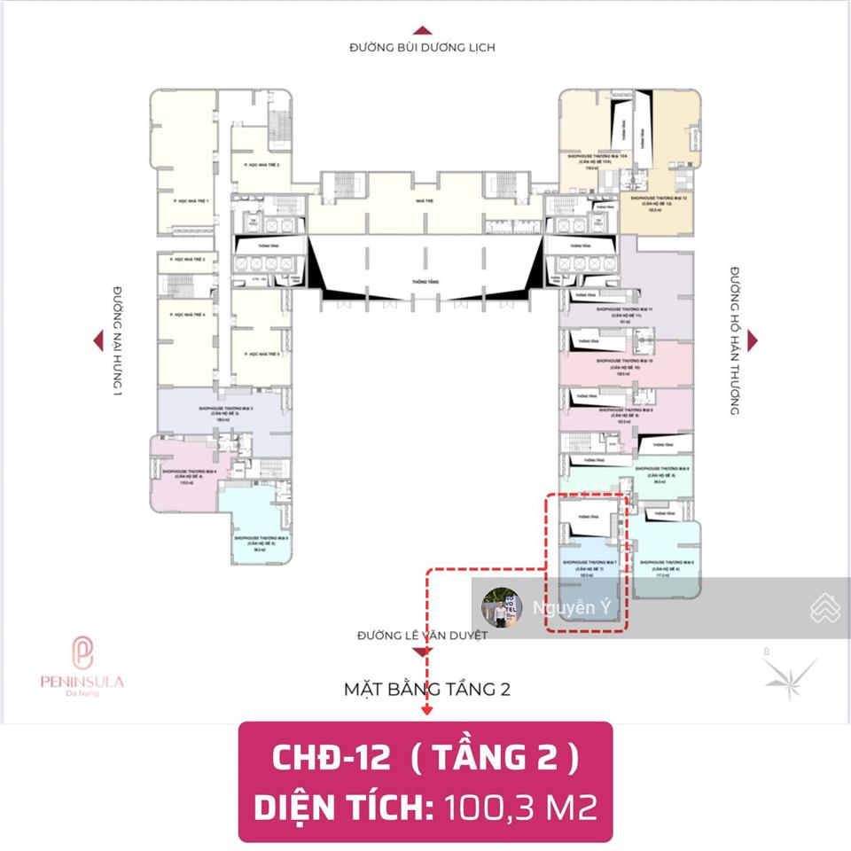 Bán căn hộ đế mặt sông hàn toà peninsula căn góc 2 tầng 2 mặt tiền, 235.3m2, sơn trà, đà nẵng