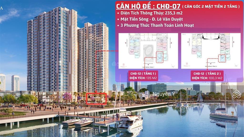 Bán căn hộ đế mặt sông hàn toà peninsula căn góc 2 tầng 2 mặt tiền, 235.3m2, sơn trà, đà nẵng