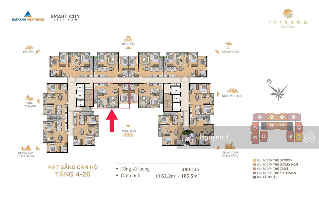 Chính chủ bán căn hộ 2701 tại the sang residence, 4,893 tỷ, 82.5m2, tầng cao view đẹp