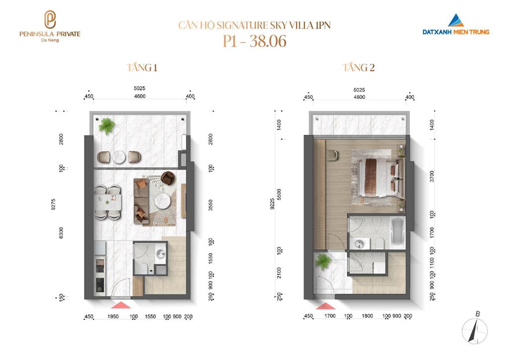 Căn hộ 50m2 tại peninsula private, giá thỏa thuận, 2pn, 2wc, full nội thất