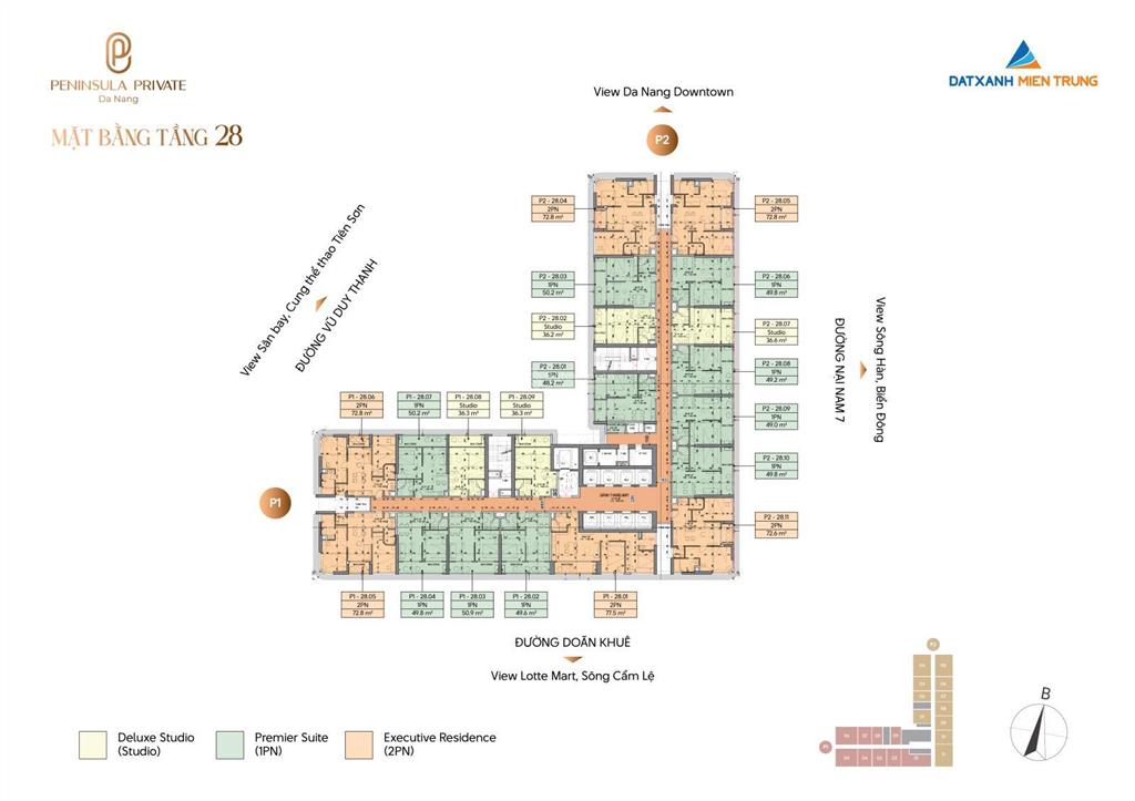 Căn hộ chung cư peninsula private, dự kiến 2,1 tỷ, 36,6m2, 1pn, 1wc, đầy đủ nội thất tại đà nẵng