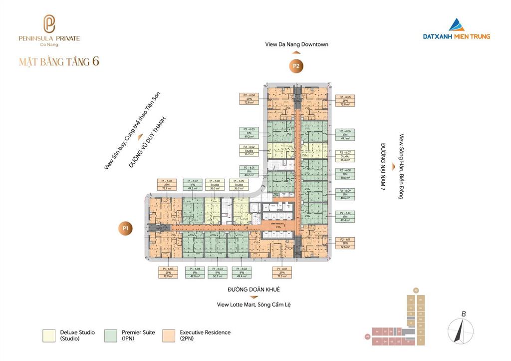 Căn hộ chung cư peninsula private, dự kiến 2,1 tỷ, 36,6m2, 1pn, 1wc, đầy đủ nội thất tại đà nẵng