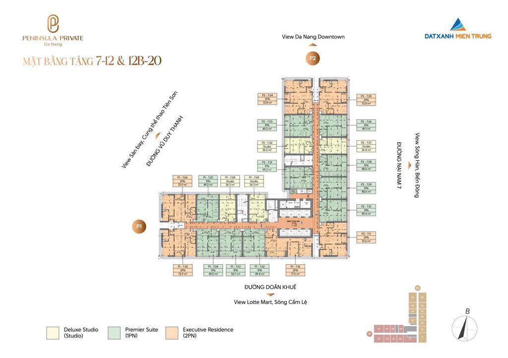 Căn hộ chung cư peninsula private, dự kiến 2,1 tỷ, 36,6m2, 1pn, 1wc, đầy đủ nội thất tại đà nẵng