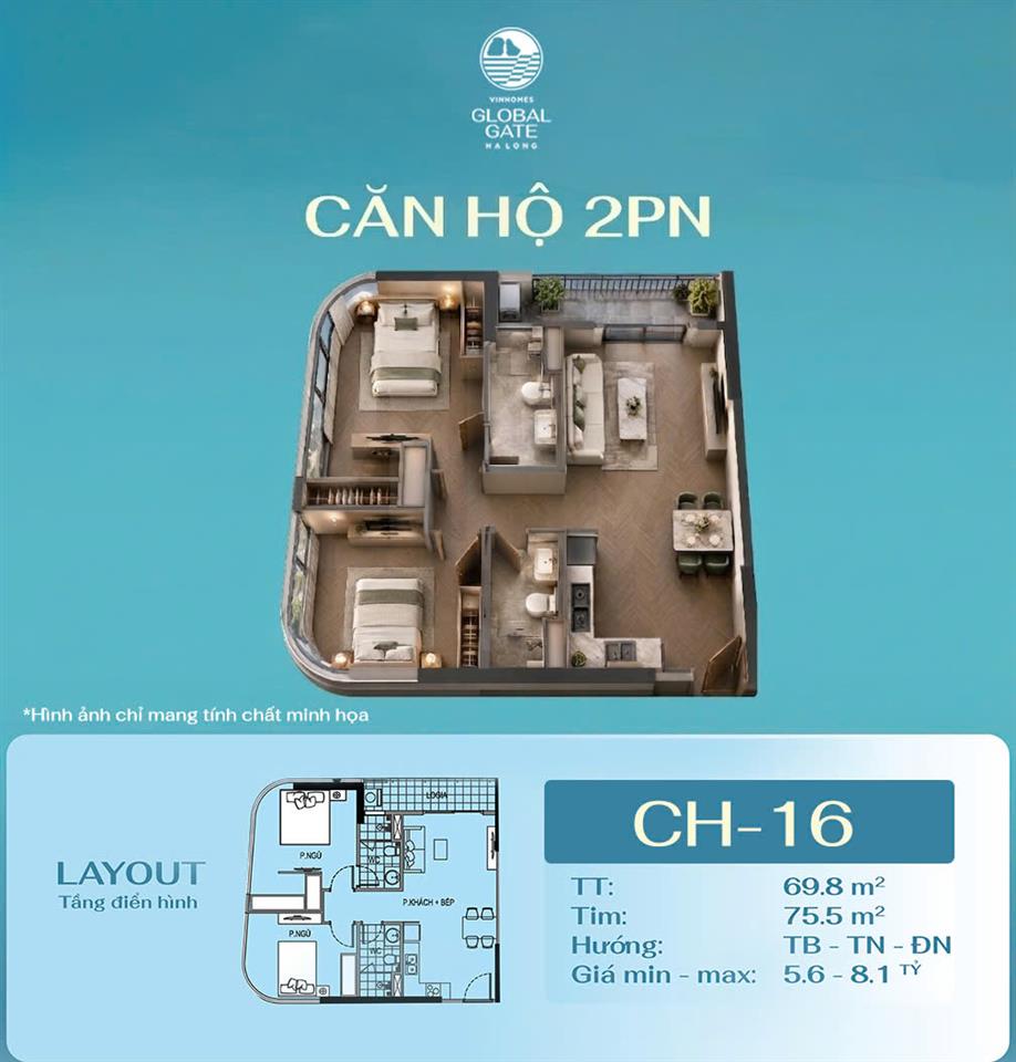 Cơ hội sở hữu đợt 1 căn 2PN góc cao cấp Tòa G2 (25 tầng) ngắm trọn Vịnh Hạ Long & sân golf