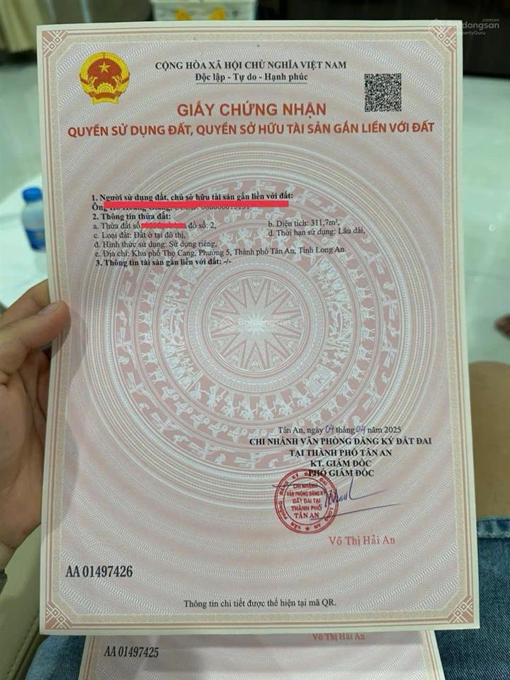 Bán đất thổ cư tp. tân an  long an