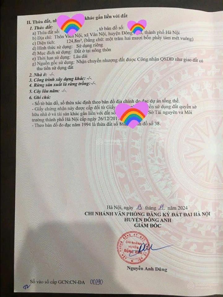 Bán đất tại xã vân nội, đông anh, hà nội, giá siêu hời 9,198 tỷ, 124.8m2