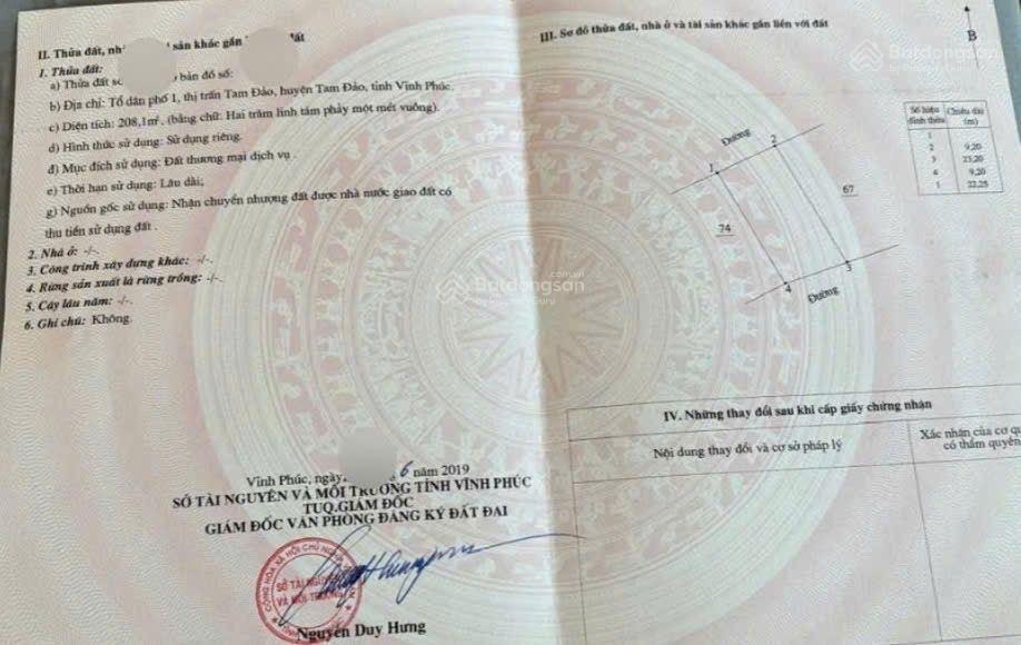 Đất trung tâm khu du lịch tam đảo cơ hội đầu tư hiếm có