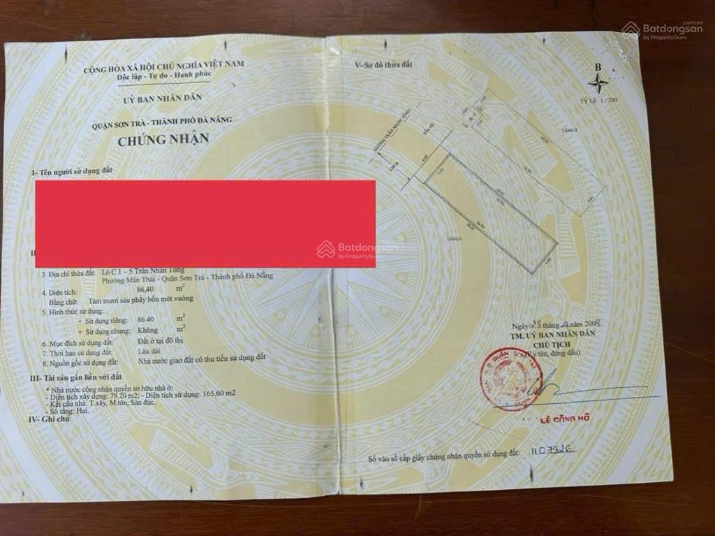 Cần bán gấp nhà mặt tiền trần nhân tông, nại hiên, gần khúc hạo
