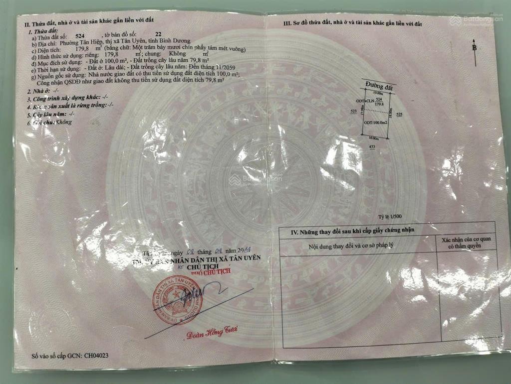 Bán đất 180 mét vuông, 100 thổ cư sát tp mới bình dương giá siêu rẻ