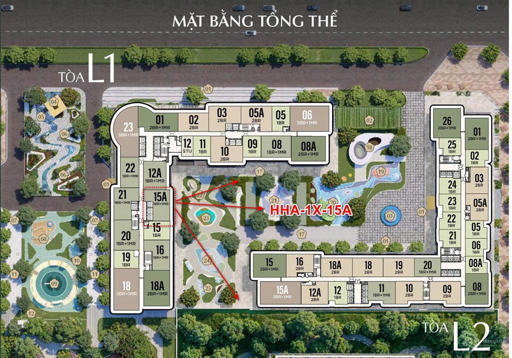2pn(1pn + 1mr) 81,4m2 trục 15a tầng trung đẹp 1x masterise homes nguyễn trãi giá trực tiếp cđt