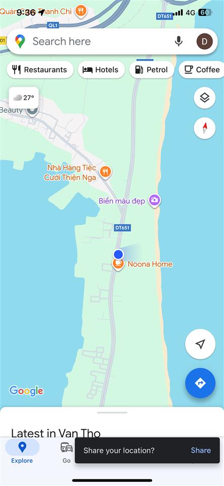 Thổ cư mặt biển đối diện khu đô thị tu bông  sungroup. mặt tiền đt 651. phân khu 5 kkt vân phong