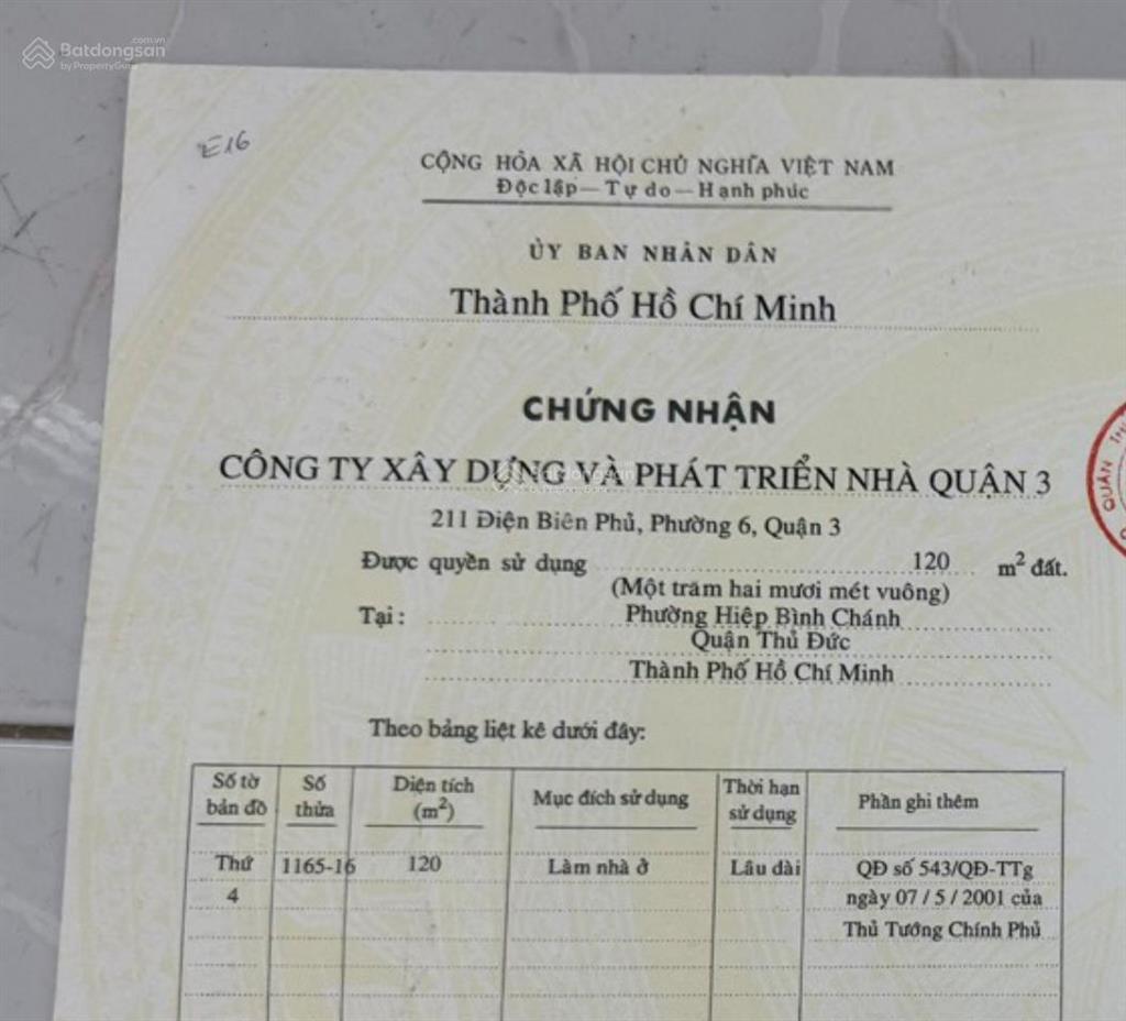 Bán đất tại đường số 23, thủ đức, 15 tỷ, 120m2