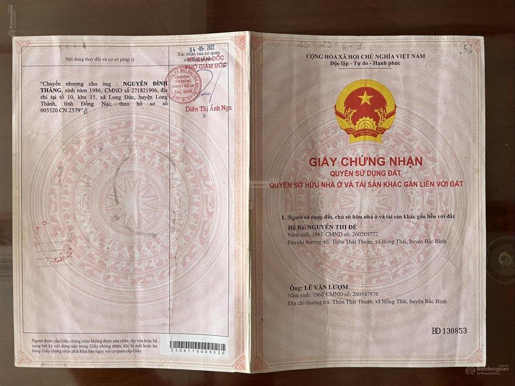 Bán gấp đất tại xã hồng thái, giá ngộp còn 495 triệu. chính chủ