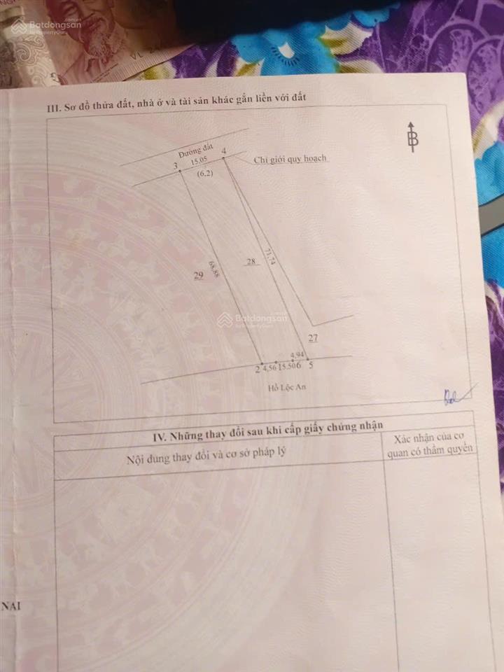 Bán đất tại khu dân cư hồ lộc an, 3 tỷ, 1029,5m2, giá tốt