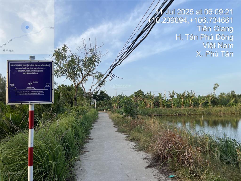 Chính chủ bán ao nuôi tôm mặt tiền đường bê tông 3,5m, cách đường tỉnh 877b 50m