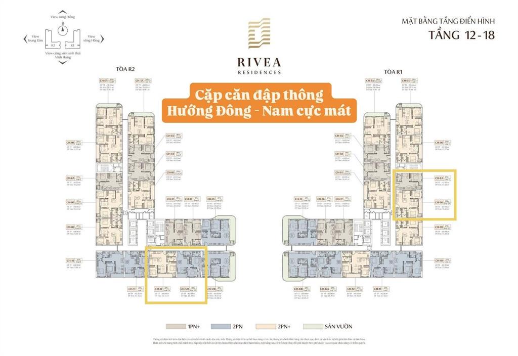 Quỹ căn đập thông rivea, 1pn+ 2pn 120m2, 2pn+2pn 140m2, 2pn +4pn 320m2, ck riêng 250500tr vào giá