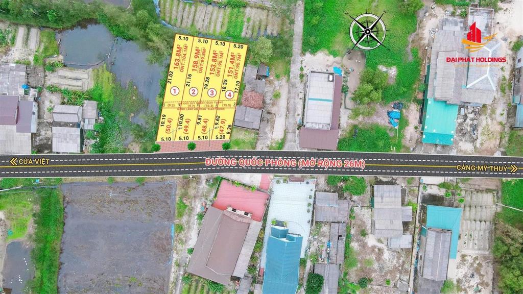 Đất phân lô mặt đường dh42 rộng 26m, kcn nam cửa việt, sát biển, giá đầu tư chỉ hơn 4tr. sổ đỏ sẵn