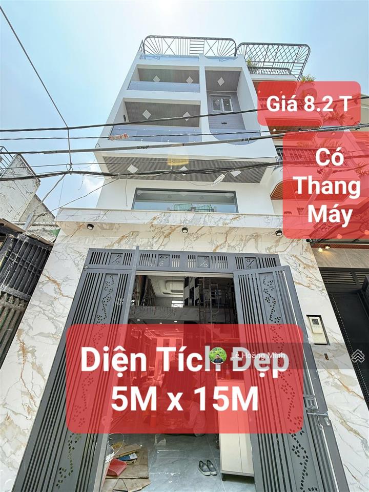 Siêu phẩm 5m x 15m. 4 tầng có thang máy hẻm nhựa 6m đường lê thị riêng. gần nhà máy bia tiger